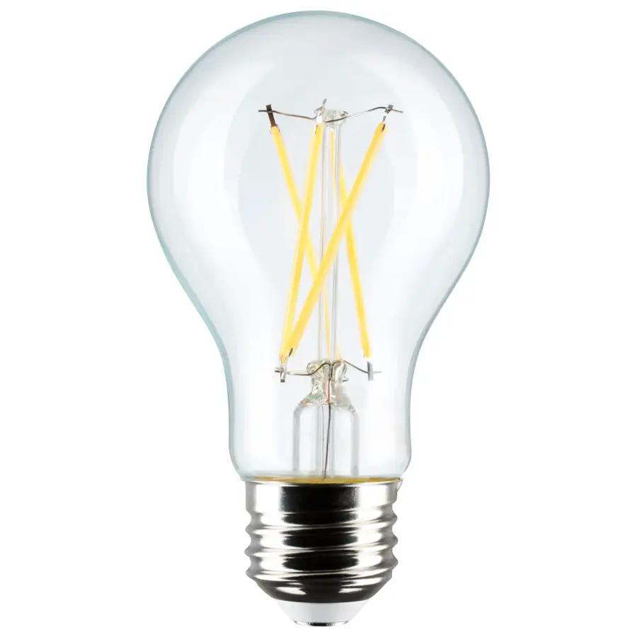 8 Watt A19 LED Filament - Clear - 2700K - Medium Base - 120 Volt - 4-Pack - Image 1