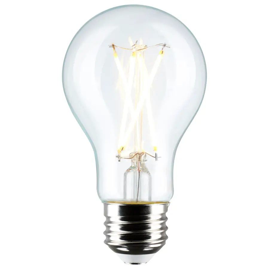 8 Watt A19 LED Filament - Clear - 2700K - Medium Base - 120 Volt - 4-Pack - Image 2