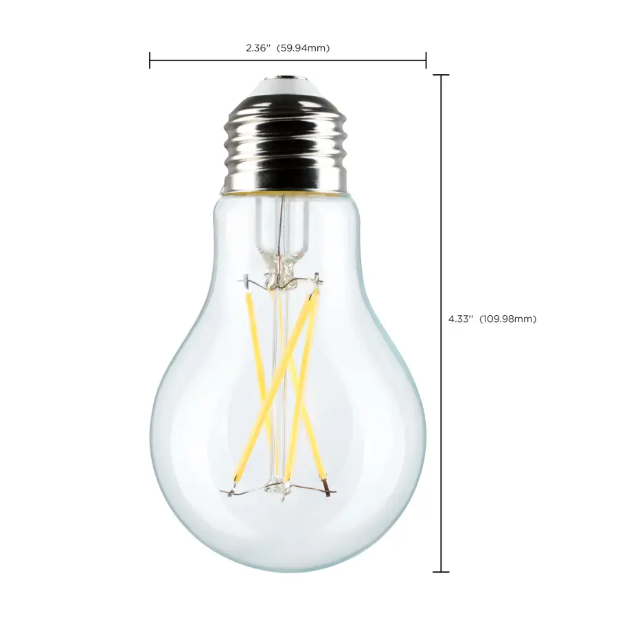 8 Watt A19 LED Filament - Clear - 4000K - Medium Base - 120 Volt - 4-Pack - Image 10