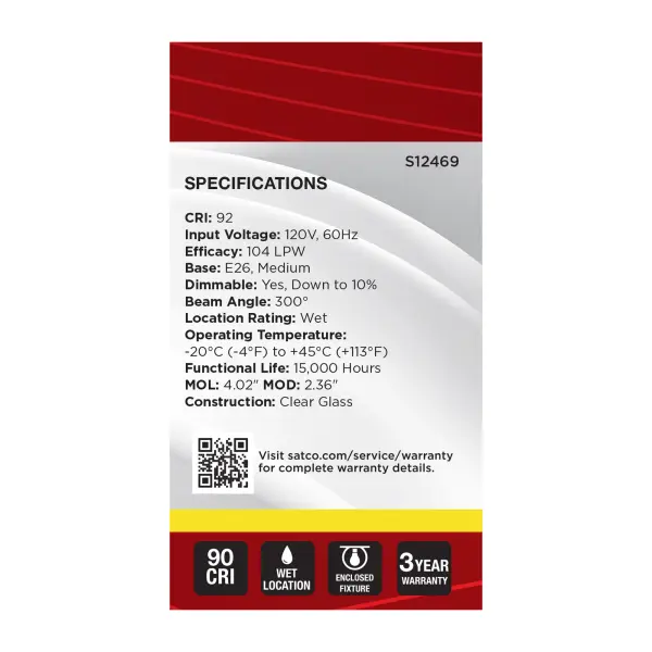 10.5 Watt A19 LED - Medium Base - Clear - 3500K CCT - 120 Volt - Image 5