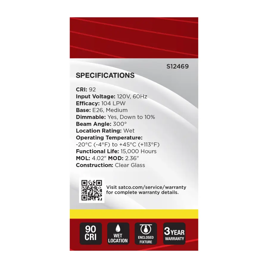 10.5 Watt A19 LED - Medium Base - Clear - 3500K CCT - 120 Volt - Image 5