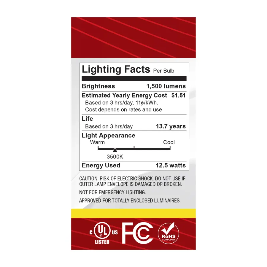 12.5 Watt A19 LED - Medium Base - Clear - 3500K CCT - 120 Volt - Image 6