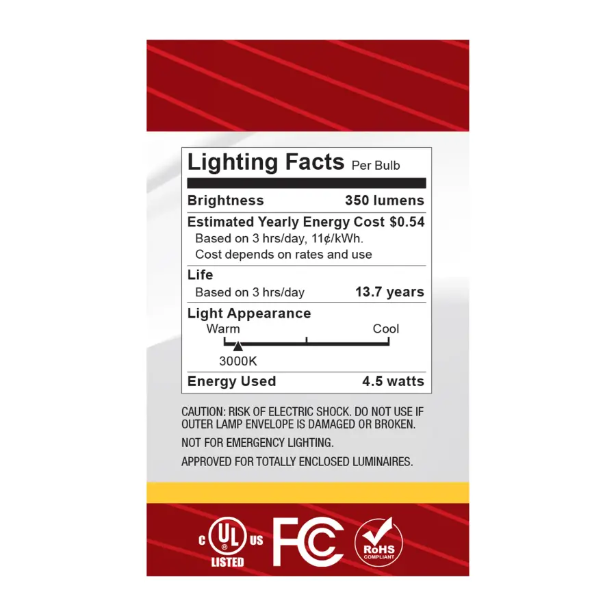 4.5 Watt G16.5 LED - Candelabra Base - White Finish - 3000K CCT - 120 Volt - Image 6