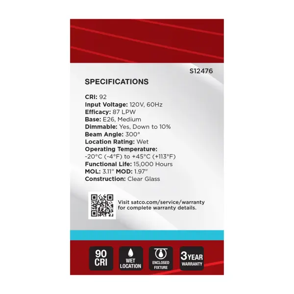 4 Watt G16.5 LED - Medium Base - Clear - 5000K CCT - 120 Volt - Image 5