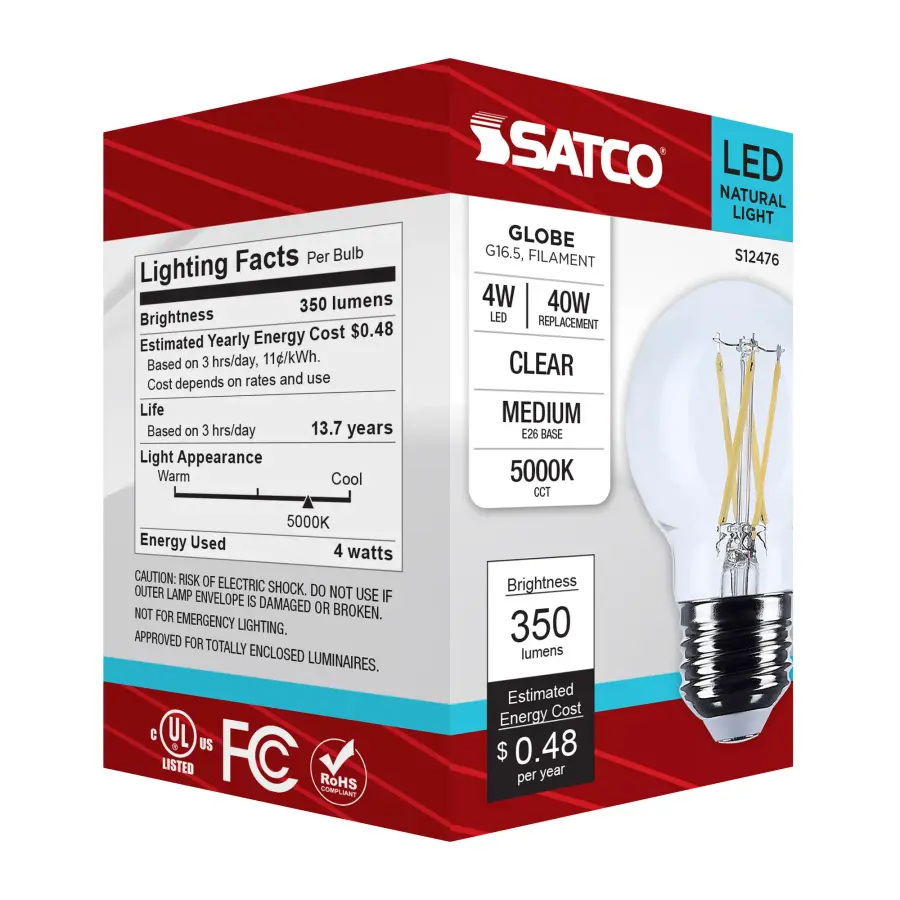 4 Watt G16.5 LED - Medium Base - Clear - 5000K CCT - 120 Volt - Image 7