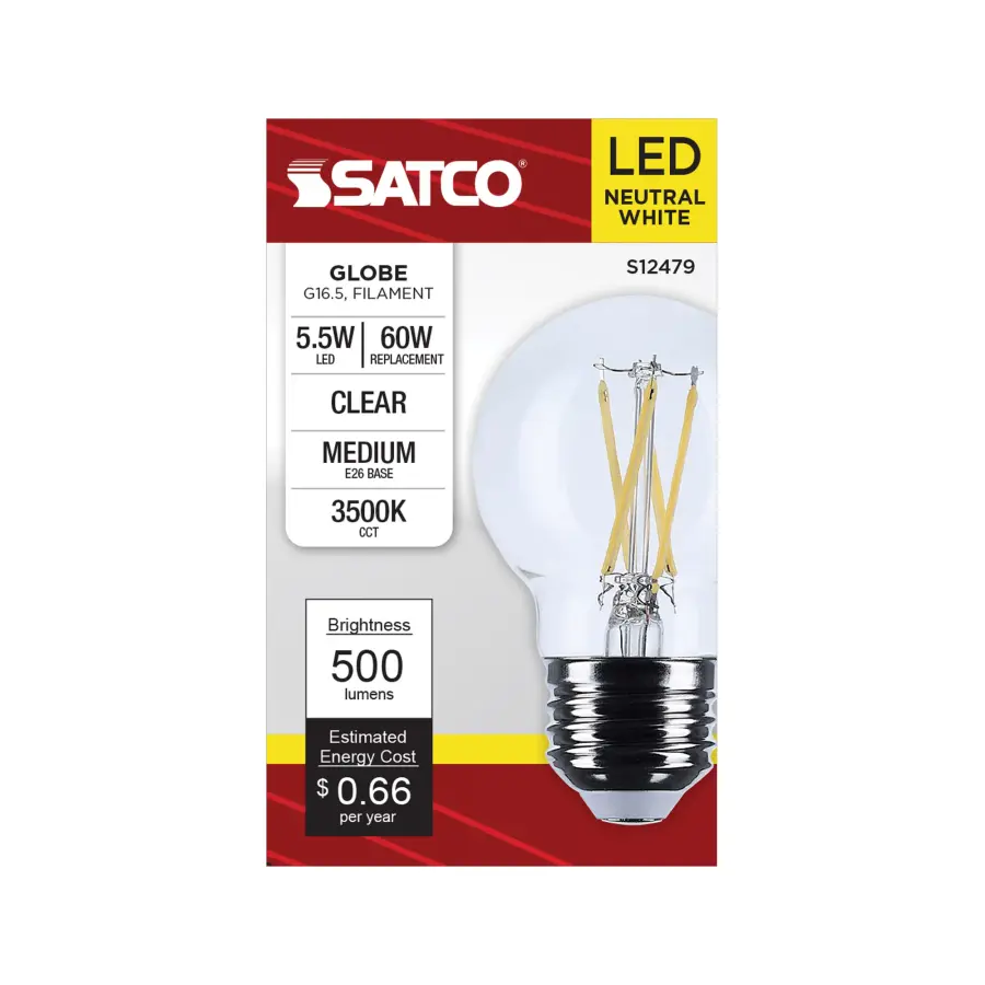 5.5 Watt G16.5 LED - Medium Base - Clear - 3500K CCT - 120 Volt - Image 3
