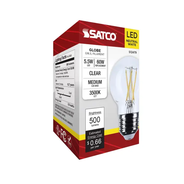 5.5 Watt G16.5 LED - Medium Base - Clear - 3500K CCT - 120 Volt - Image 7