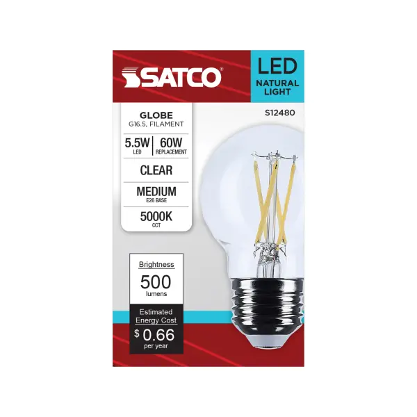 5.5 Watt G16.5 LED - Medium Base - Clear - 5000K CCT - 120 Volt - Image 3