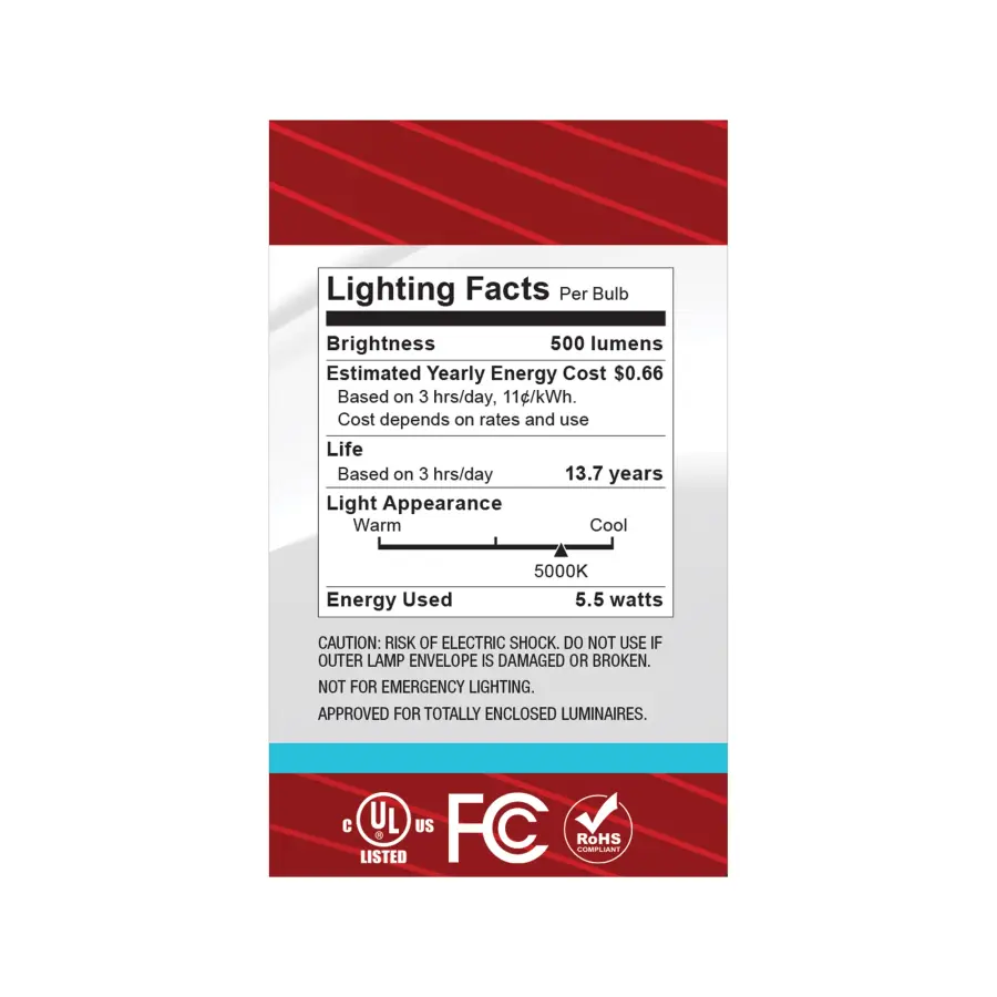 5.5 Watt G16.5 LED - Medium Base - Clear - 5000K CCT - 120 Volt - Image 6