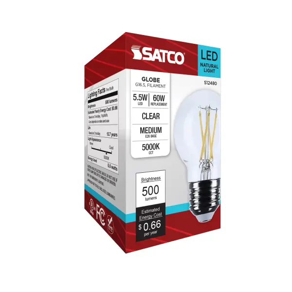 5.5 Watt G16.5 LED - Medium Base - Clear - 5000K CCT - 120 Volt - Image 7