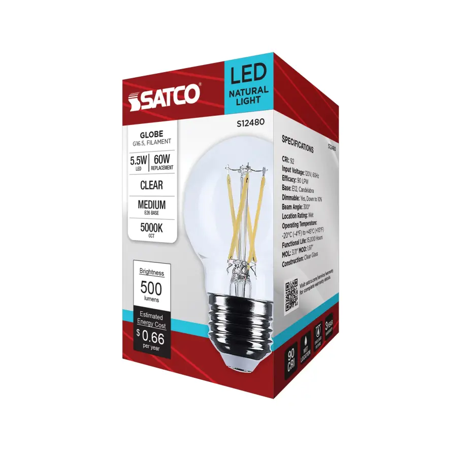 5.5 Watt G16.5 LED - Medium Base - Clear - 5000K CCT - 120 Volt - Image 8
