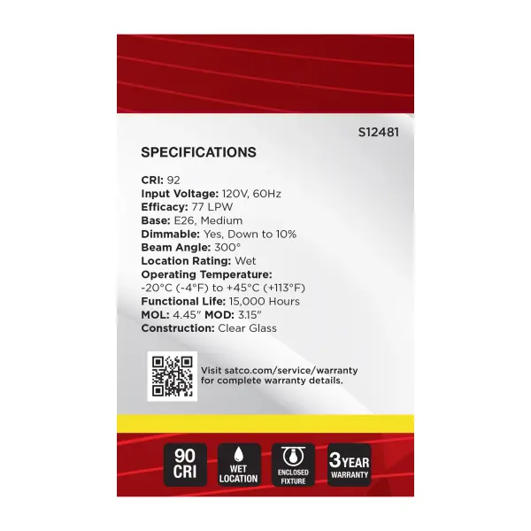 4.5 Watt G25 LED - Medium Base - Clear - 3500K CCT - 120 Volt - Image 5