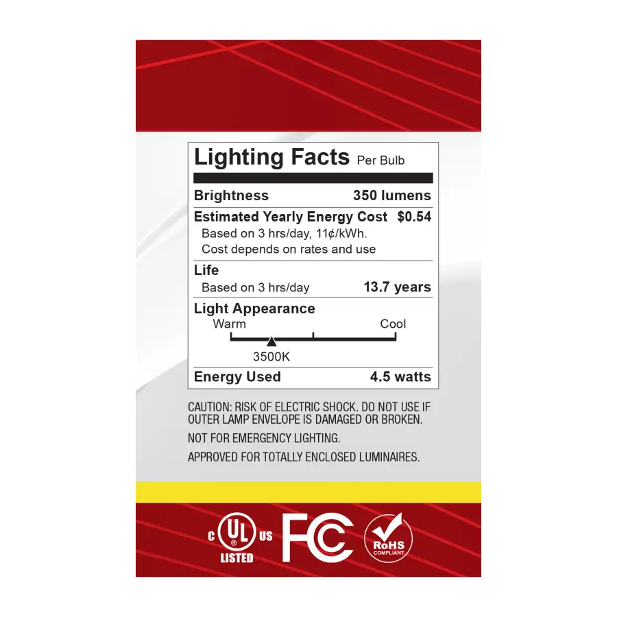 4.5 Watt G25 LED - Medium Base - Clear - 3500K CCT - 120 Volt - Image 6