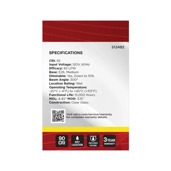 6 Watt G25 LED - Medium Base - Clear - 3500K CCT - 120 Volt - Image 4