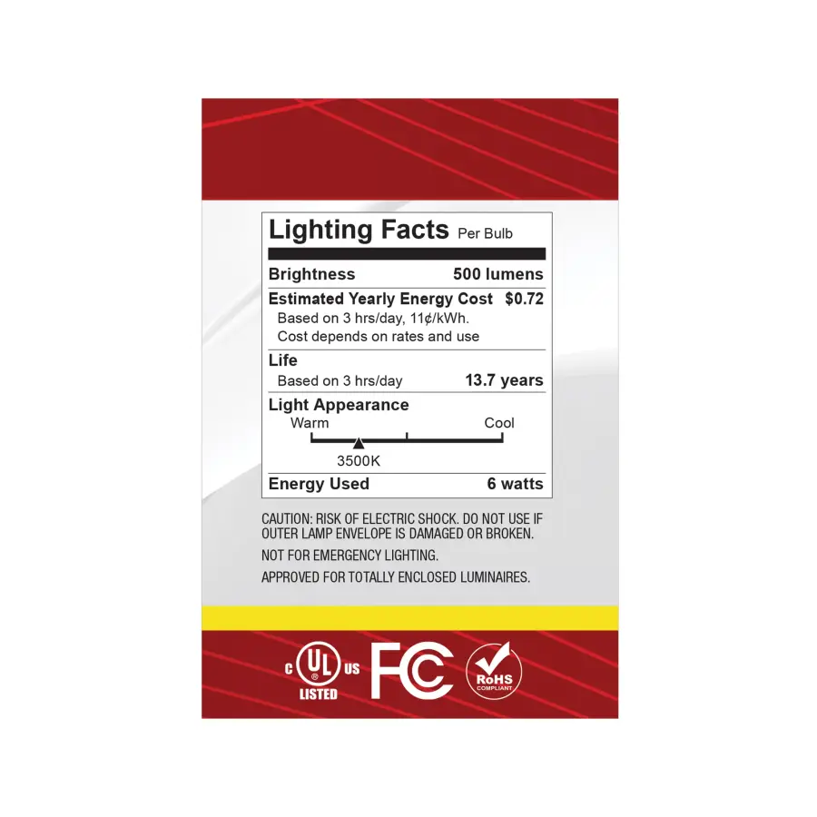 6 Watt G25 LED - Medium Base - Clear - 3500K CCT - 120 Volt - Image 5