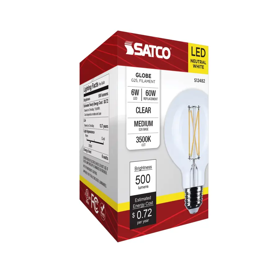 6 Watt G25 LED - Medium Base - Clear - 3500K CCT - 120 Volt - Image 6