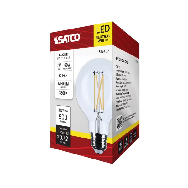 6 Watt G25 LED - Medium Base - Clear - 3500K CCT - 120 Volt - Image 7