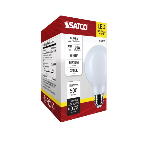 6 Watt G25 LED - Medium Base - White Finish - 3500K CCT - 120 Volt - Image 7