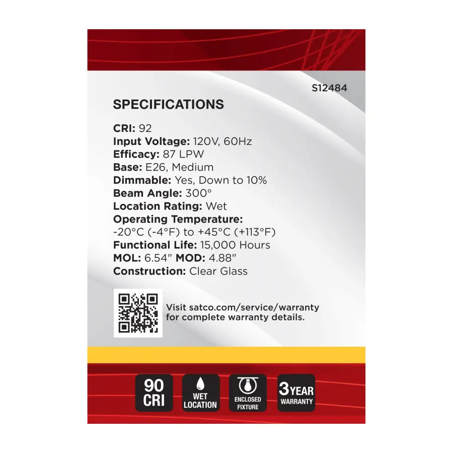 4 Watt G40 LED - Medium Base - Clear - 3000K CCT - 120 Volt - Image 4