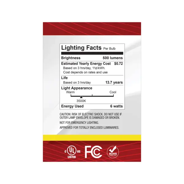 6 Watt G40 LED - Medium Base - Clear - 3500K CCT - 120 Volt - Image 5