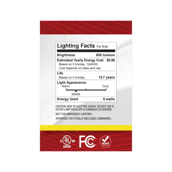 8 Watt G40 LED - Medium Base - Clear - 3500K CCT - 120 Volt - Image 5