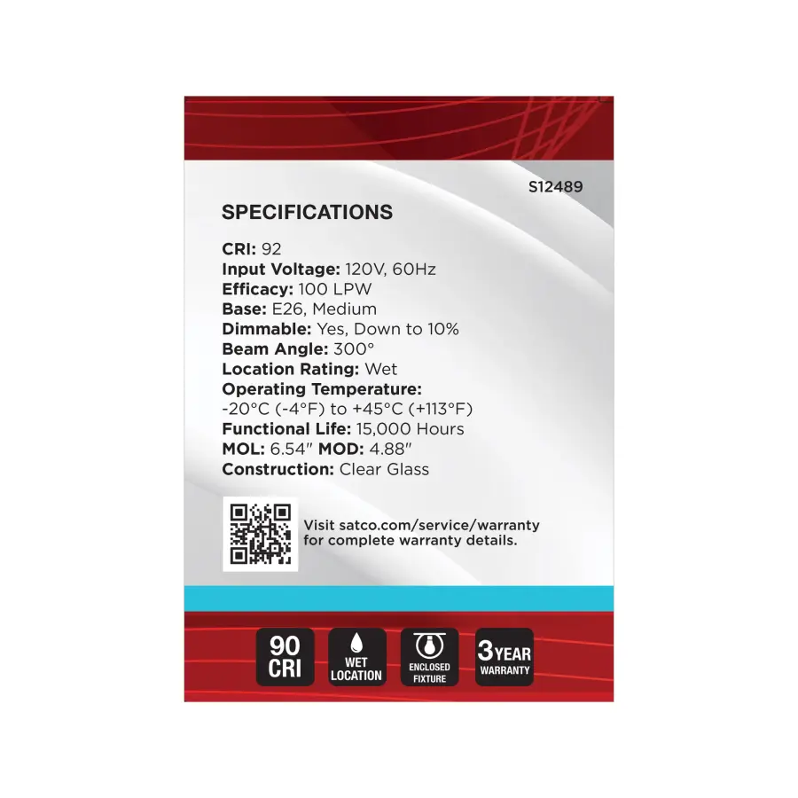 8 Watt G40 LED - Medium Base - Clear - 5000K CCT - 120 Volt - Image 5