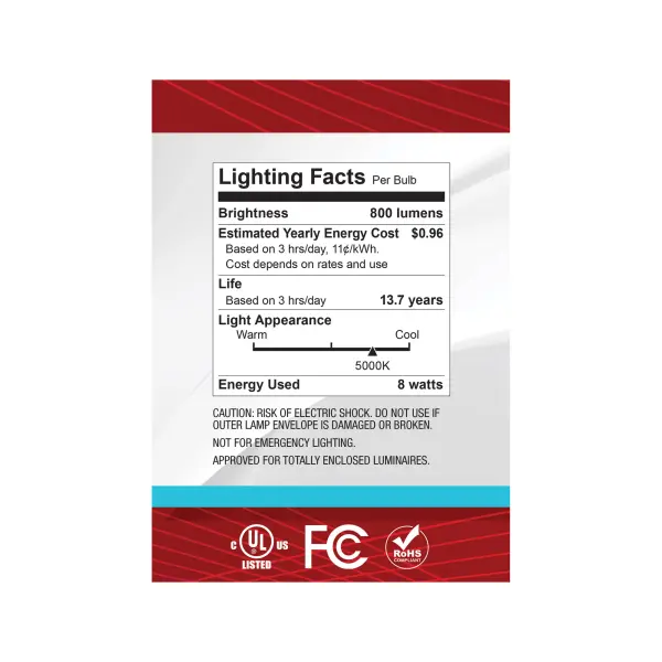 8 Watt G40 LED - Medium Base - Clear - 5000K CCT - 120 Volt - Image 6