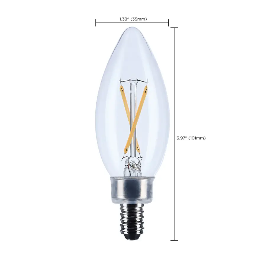 3 Watt B11 LED - Candelabra Base - Clear - 3000K CCT - 120 Volt - Image 9
