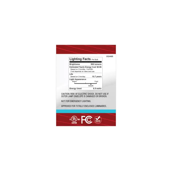 5.5 Watt B11 LED - Candelabra Base - Clear - 5000K CCT - 120 Volt - 10-pk - Image 7