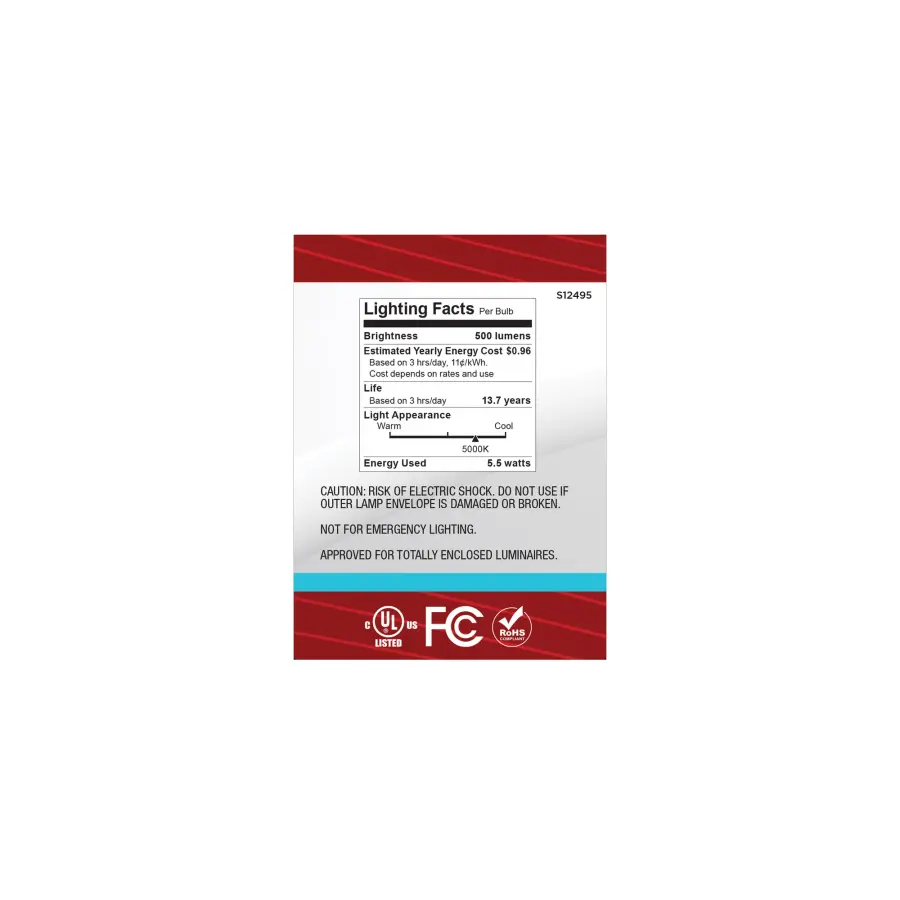 5.5 Watt B11 LED - Candelabra Base - Clear - 5000K CCT - 120 Volt - 10-pk - Image 7