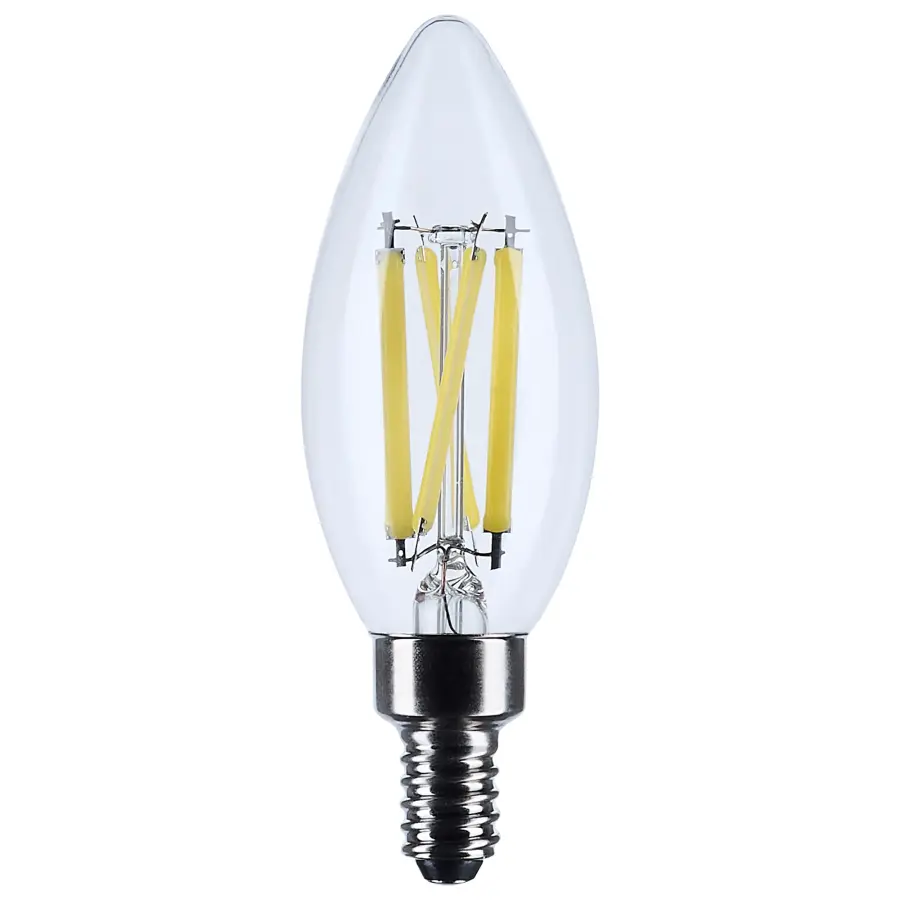 8 Watt B11 LED - Candelabra Base - Candle-Tip - Clear - 3500K CCT - 120 Volt - Image 1