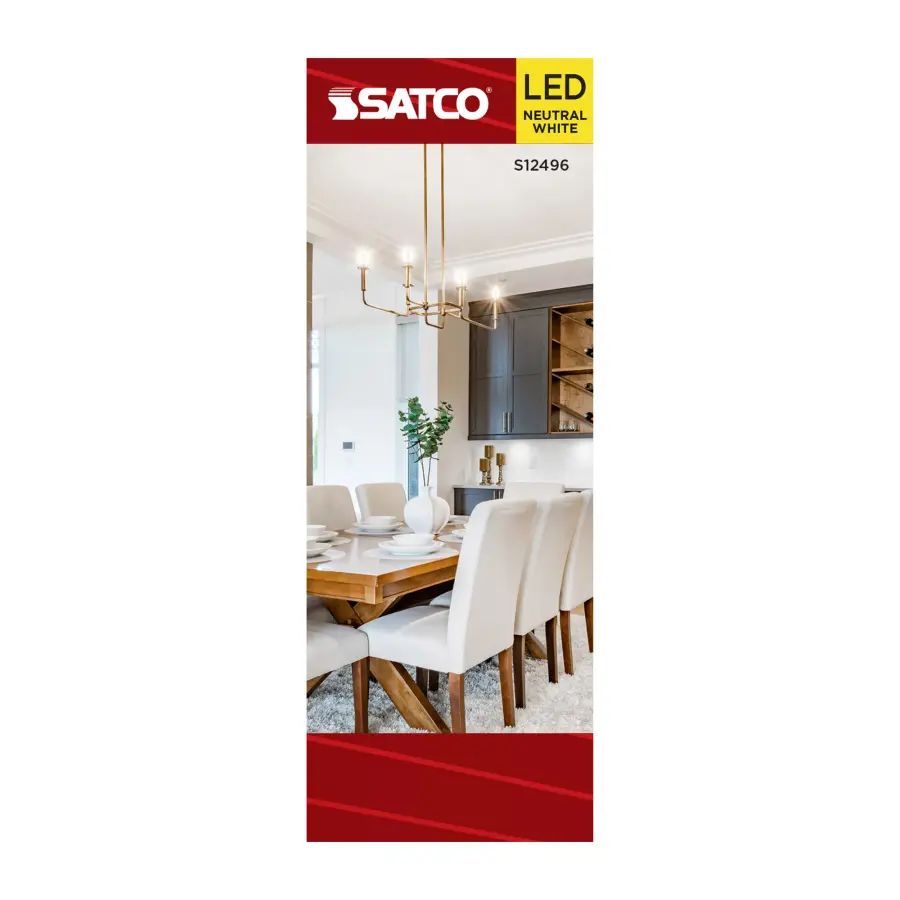 8 Watt B11 LED - Candelabra Base - Candle-Tip - Clear - 3500K CCT - 120 Volt - Image 4