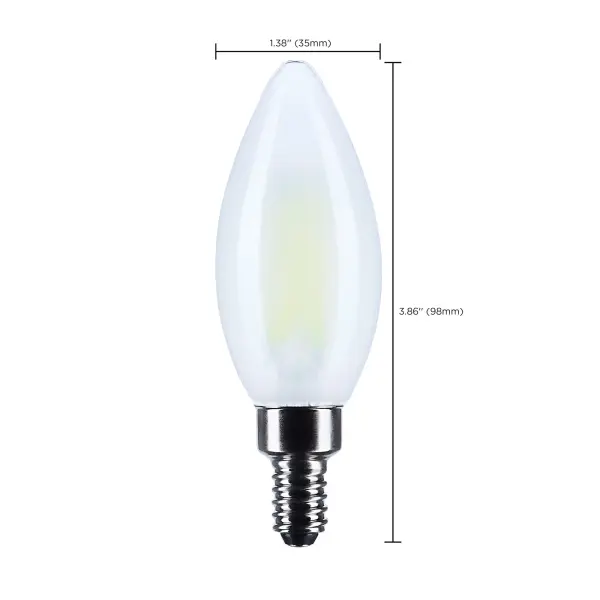 8 Watt B11 LED - Candelabra Base - Candle-Tip - Frost Finish - 4000K CCT - 120 Volt - Image 8
