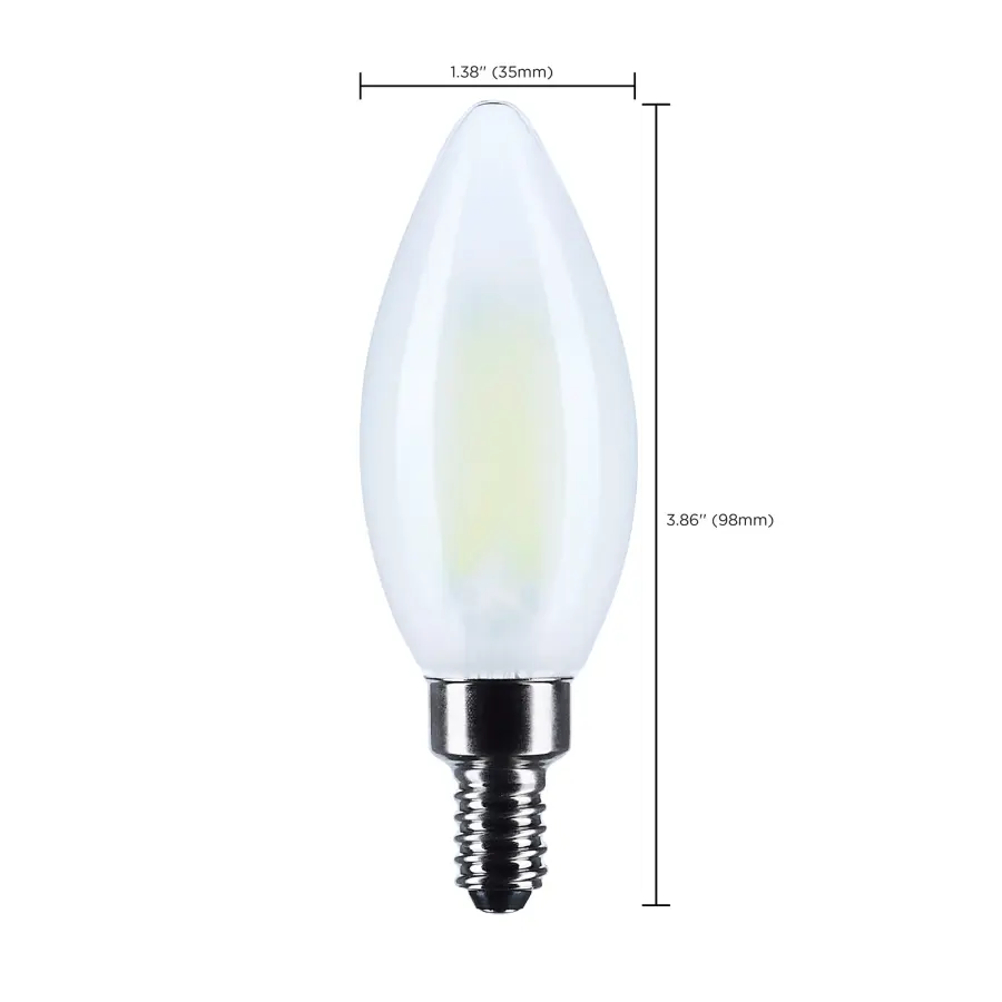 8 Watt B11 LED - Candelabra Base - Candle-Tip - Frost Finish - 4000K CCT - 120 Volt - Image 8