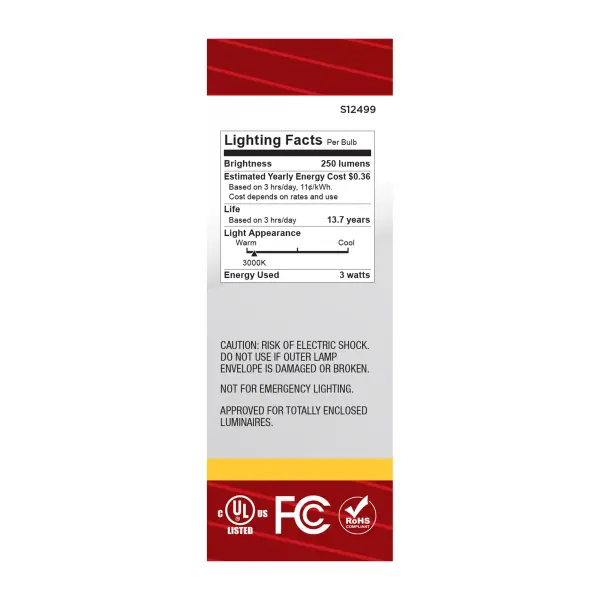 3 Watt B11 LED - Medium Base - Clear - 3000K CCT - 120 Volt - Image 6