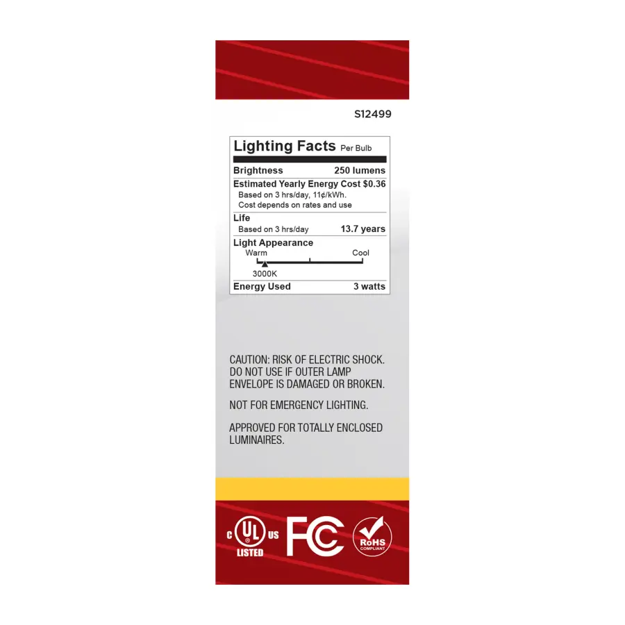 3 Watt B11 LED - Medium Base - Clear - 3000K CCT - 120 Volt - Image 6