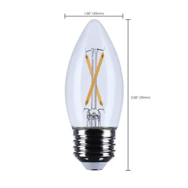 3 Watt B11 LED - Medium Base - Clear - 3000K CCT - 120 Volt - Image 9