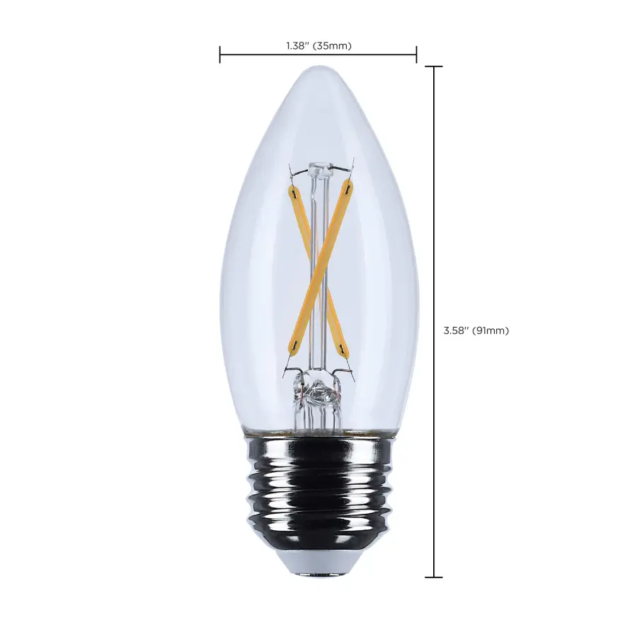 3 Watt B11 LED - Medium Base - Clear - 3000K CCT - 120 Volt - Image 9
