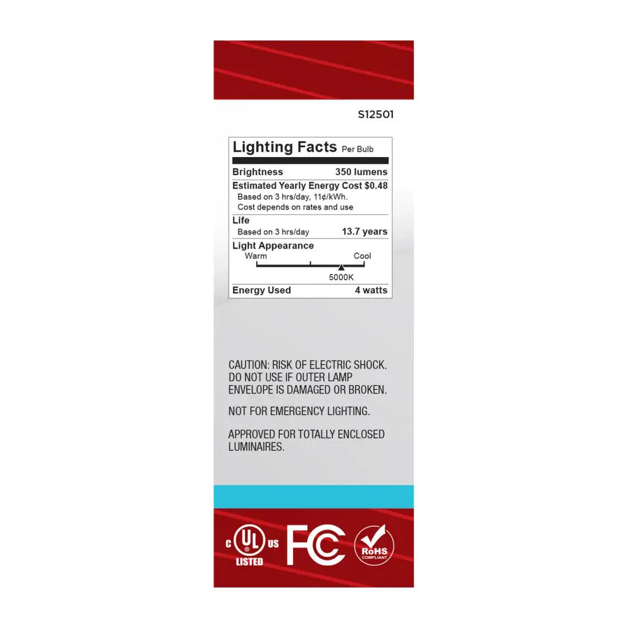 4 Watt B11 LED - Medium Base - Clear - 5000K CCT - 120 Volt - Image 5