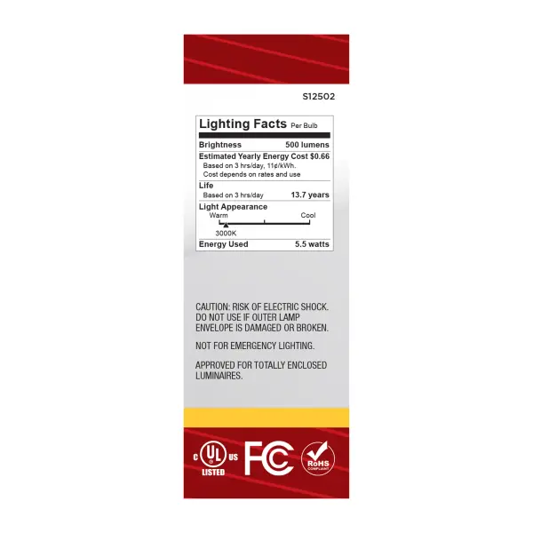 5.5 Watt B11 LED - Medium Base - Clear - 3000K CCT - 120 Volt - Image 5