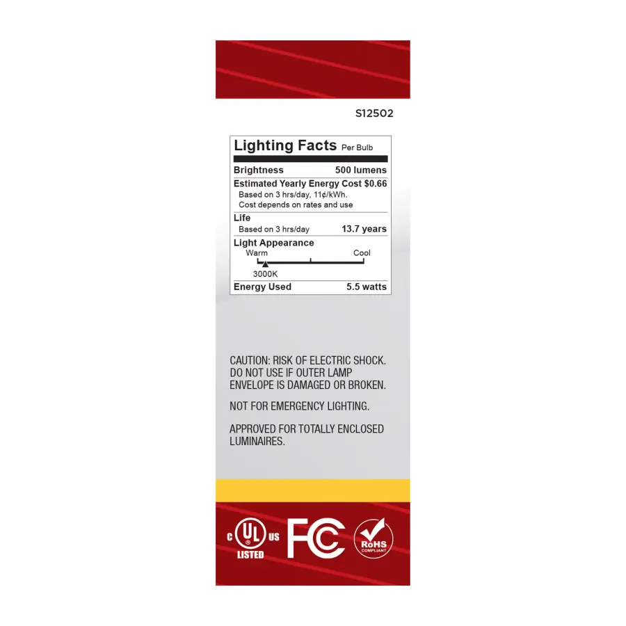 5.5 Watt B11 LED - Medium Base - Clear - 3000K CCT - 120 Volt - Image 5