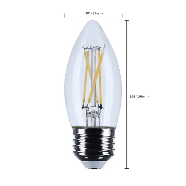5.5 Watt B11 LED - Medium Base - Clear - 3000K CCT - 120 Volt - Image 8