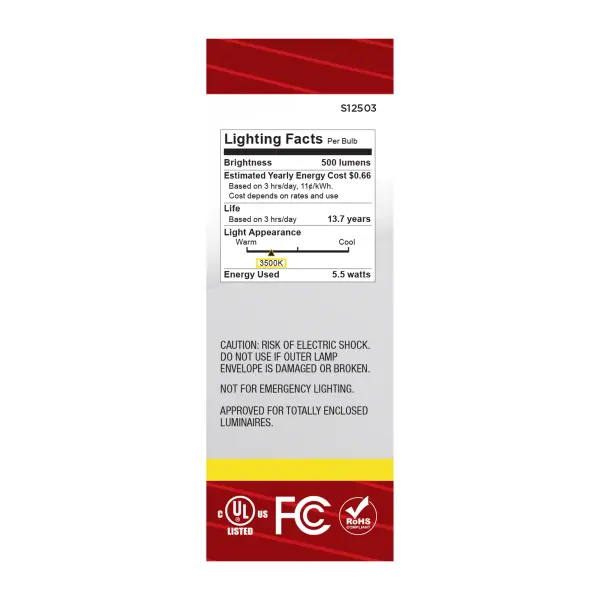 5.5 Watt B11 LED - Medium Base - Clear - 3500K CCT - 120 Volt - Image 5