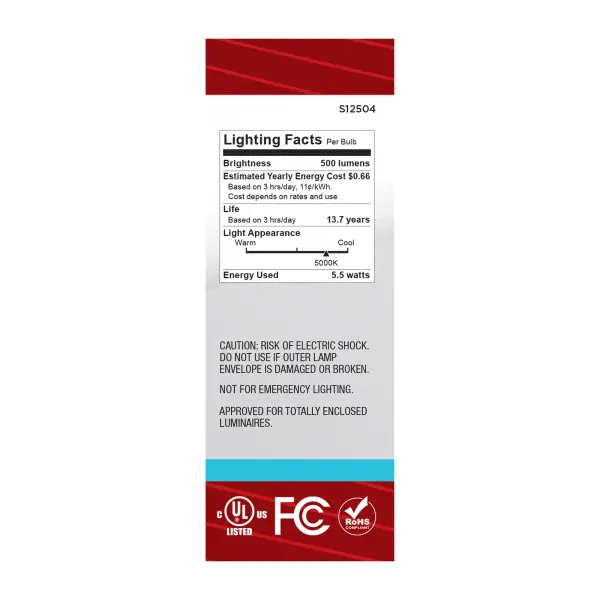 5.5 Watt B11 LED - Medium Base - Clear - 5000K CCT - 120 Volt - Image 6