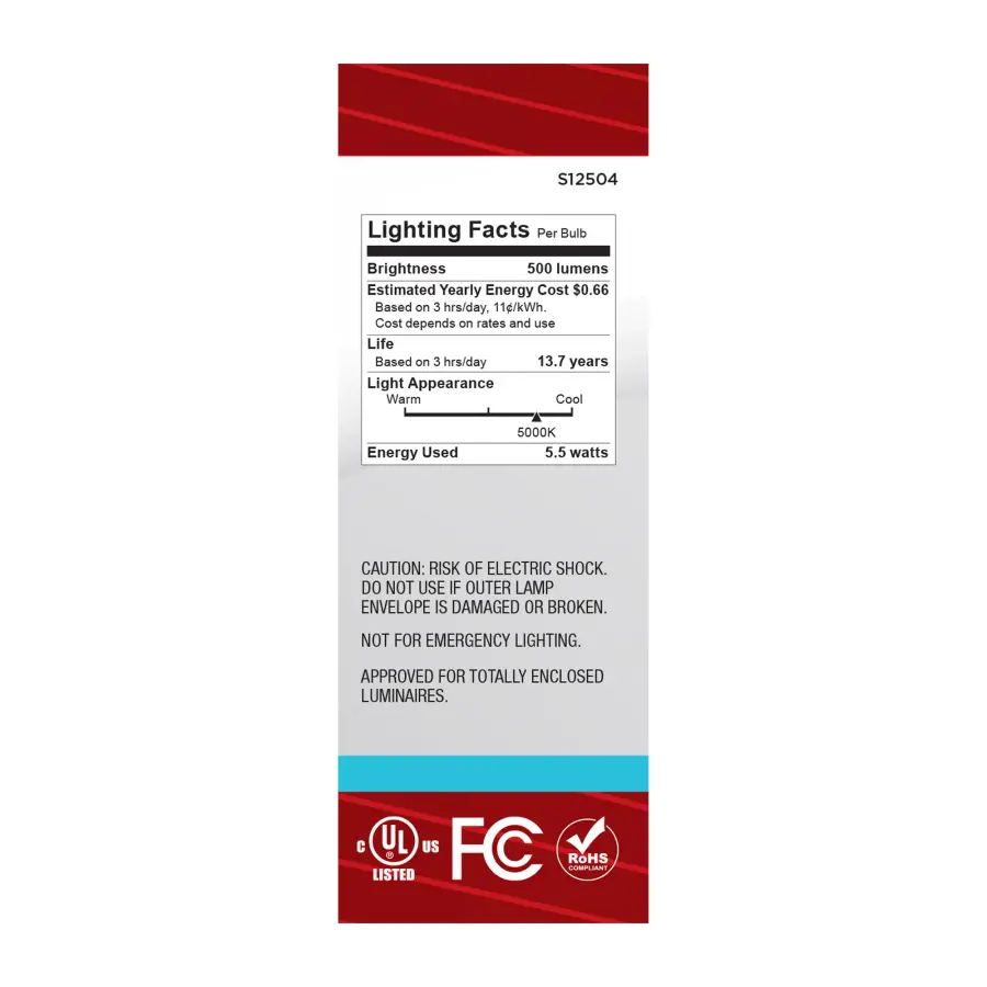 5.5 Watt B11 LED - Medium Base - Clear - 5000K CCT - 120 Volt - Image 6