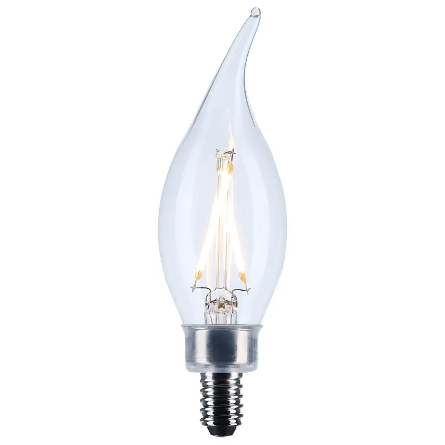 3 Watt CA10 LED - Candelabra Base - Clear - 3000K CCT - 120 Volt - Image 2