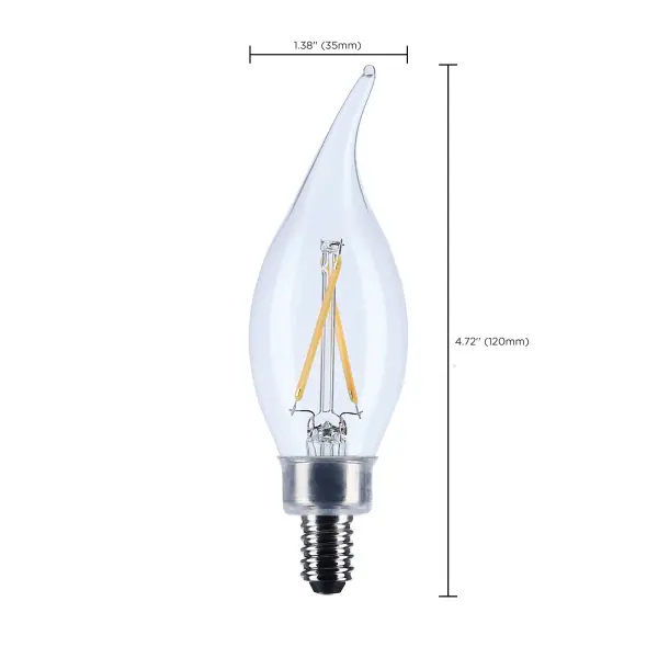 3 Watt CA10 LED - Candelabra Base - Clear - 3000K CCT - 120 Volt - Image 9