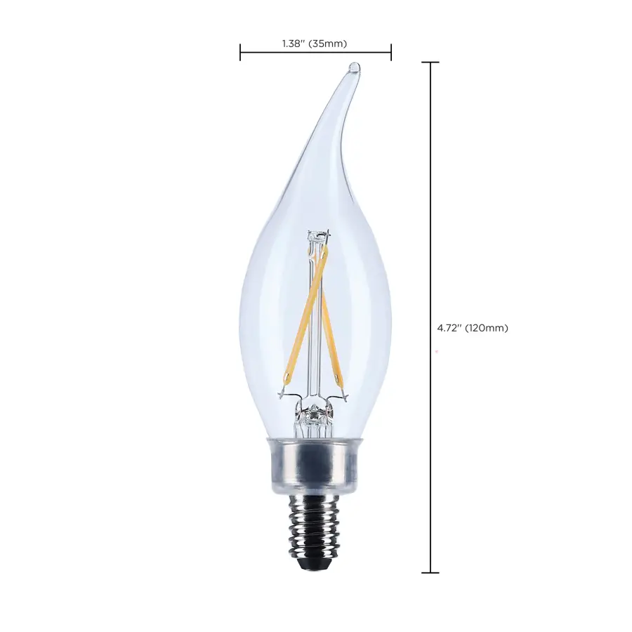 3 Watt CA10 LED - Candelabra Base - Clear - 3000K CCT - 120 Volt - Image 9
