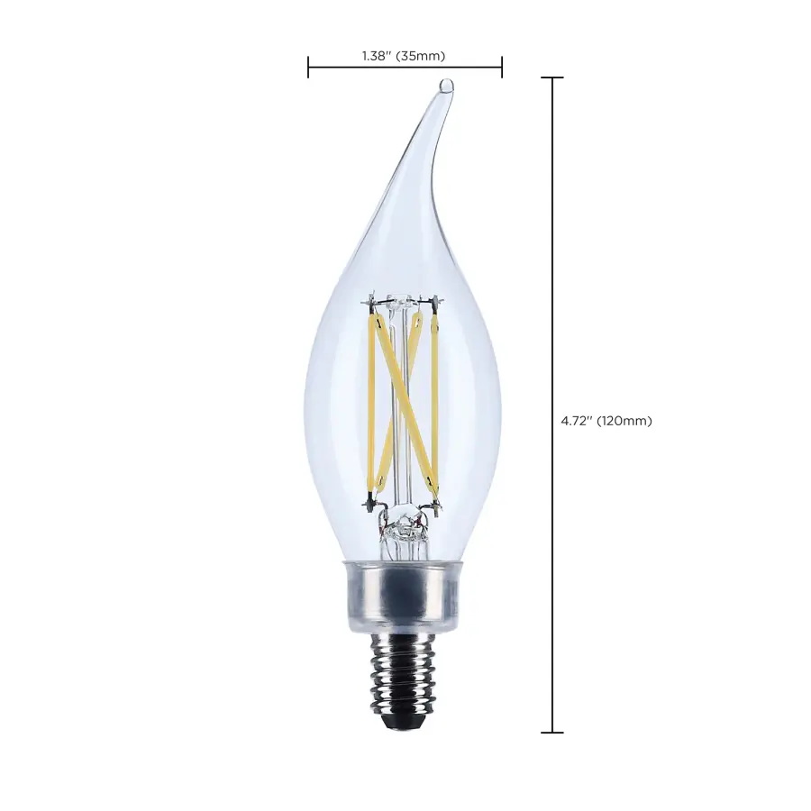 4 Watt CA10 LED - Candelabra Base - Clear - 3500K CCT - 120 Volt - Image 8