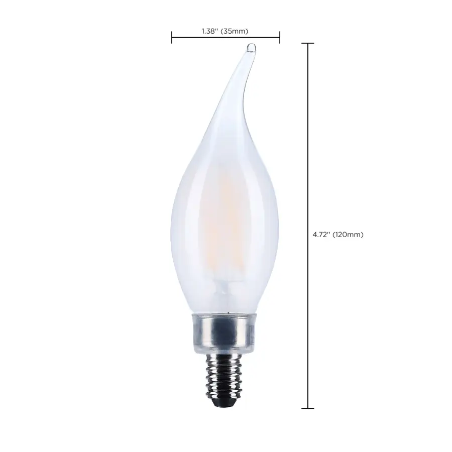 4 Watt CA10 LED - Candelabra Base - Frost Finish - 3500K CCT - 120 Volt - Image 9